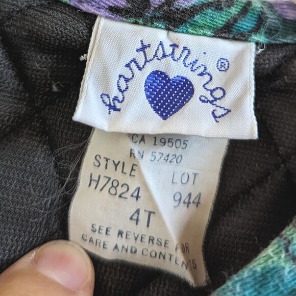 Vtg Hartstrings 90s Jacket Girls Sz 2-3T Rose Quilted Girly - Picture 4 of 4